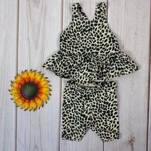 Baby Gap Leopard Print Tank Top Ruffle Shorts Set 6-12 Months